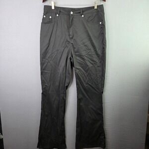 Unbranded Cotton Linen Trousers Mens 34 Black Five Pocket Straight Leg Pants
